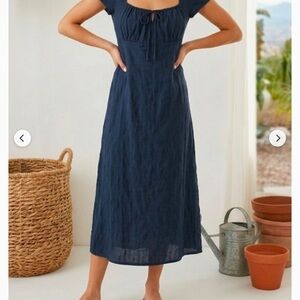 Free People Natalya Blue Midi Dress